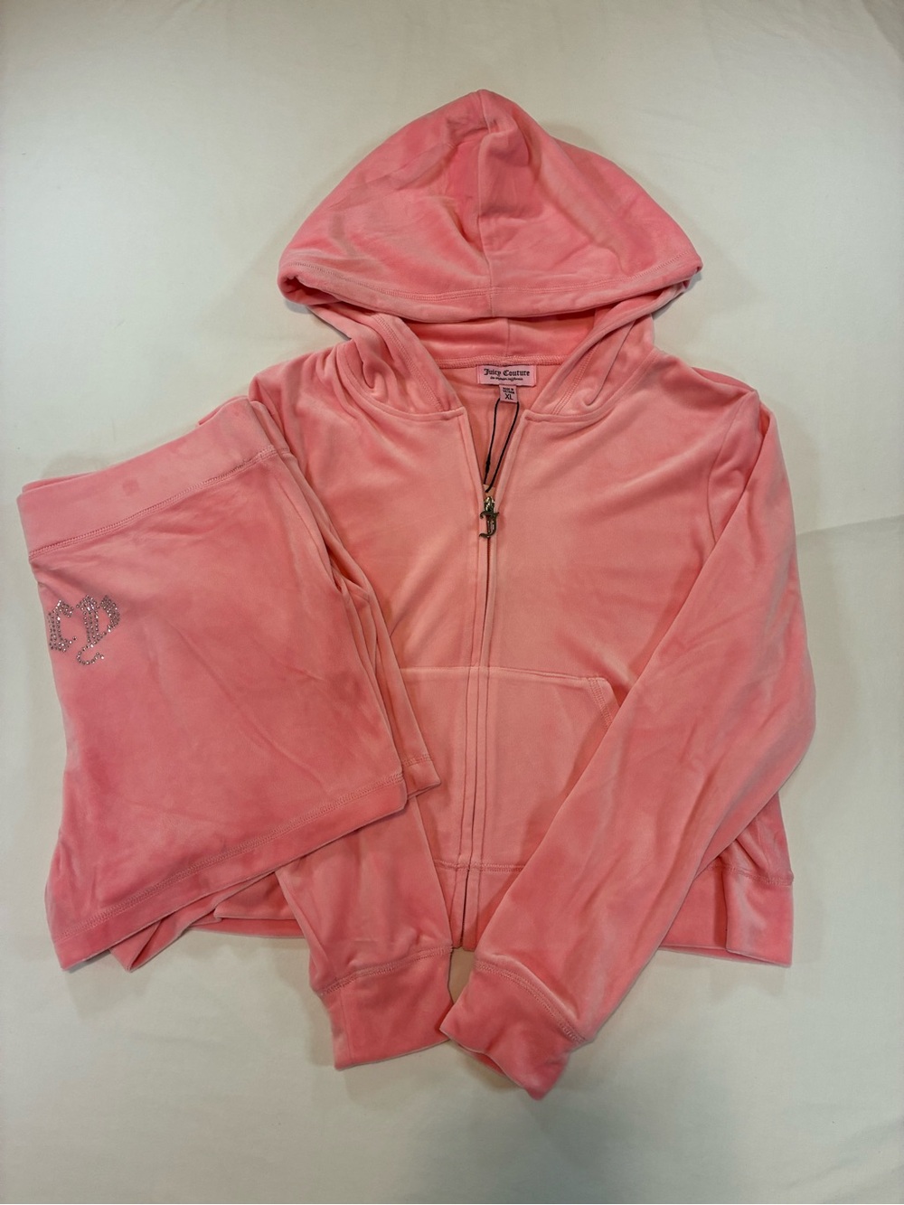 Juicy Couture Pink Velour Hoodie & Short Set